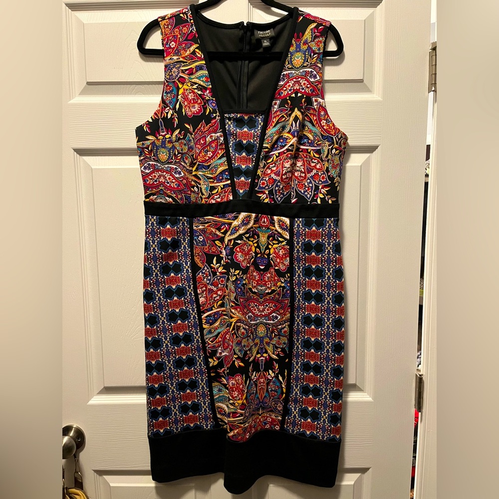 Nicole Miller retro print dress XL